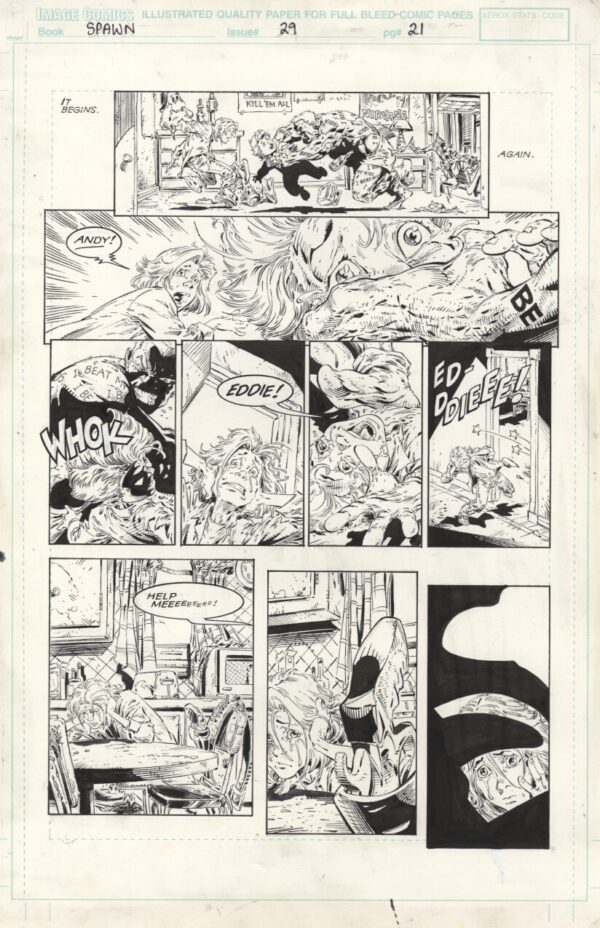 SPAWN - ISSUE 29 - PAGE # 21 - ORIGINAL ART PAGE